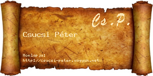 Csucsi Péter névjegykártya