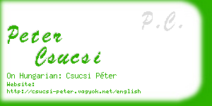 peter csucsi business card