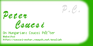 peter csucsi business card
